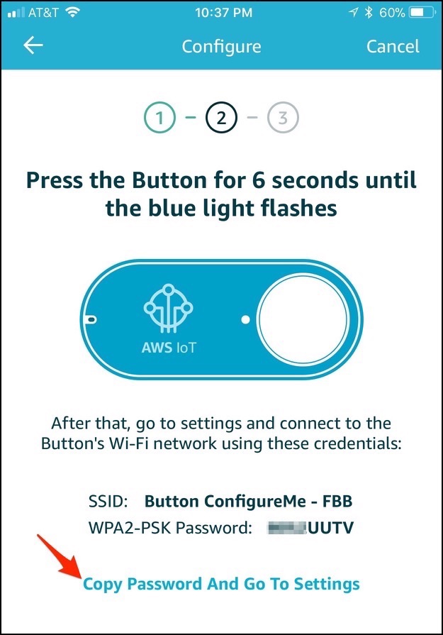 Aws ios press button