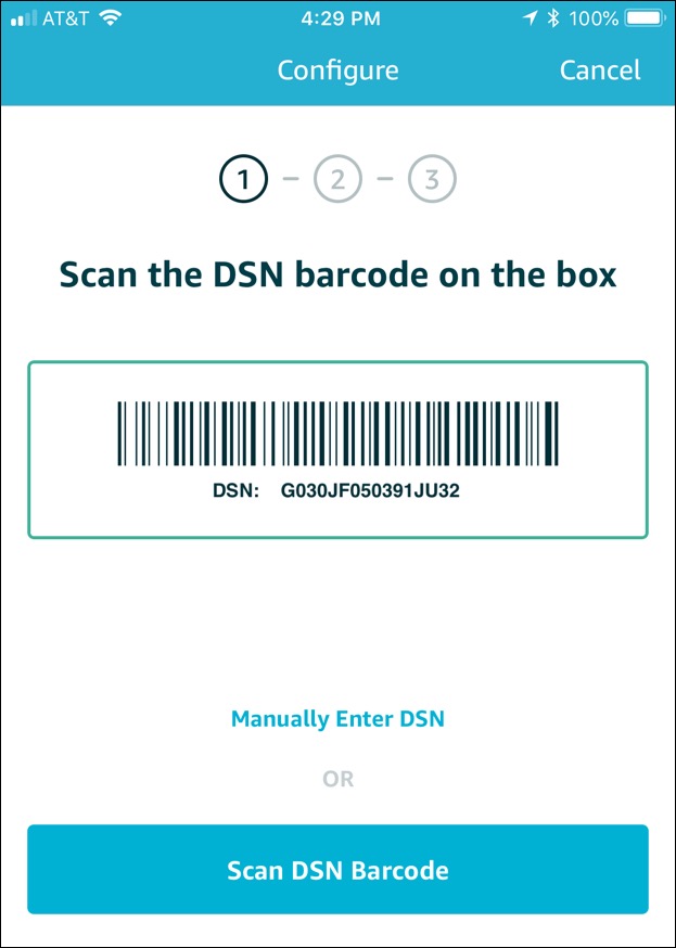 Aws iot app step 1 scan